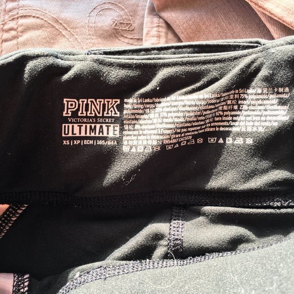 PINK Victoria's Secret ULTIMATE Leggings Sheer Mesh Ankle Pants Pockets - Picture 8 of 8